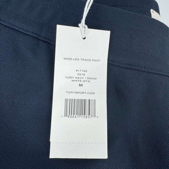 Tory Sport Wide Leg Track Pants Navy White Red Women's M NWT - Picture 5 of 9